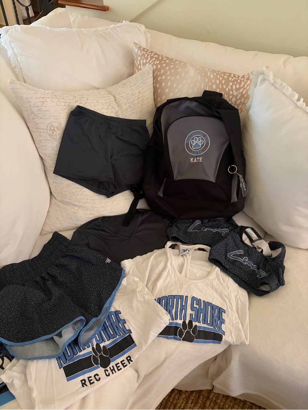 Varsity cheer bundle, shoes, backpack, uniforms, poms, Dk Gray & Blue xs, 7.5 - Picture 5 of 8